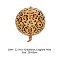 22-inch 4D round aluminum foil balloon featuring a classic yellow leopard print pattern - 22 Inch 4D Sphere Leopard Print