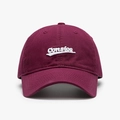 Burgundy soft top baseball cap with white concise 3D embroidery and reinforced brim - Adjustable / Burgundy