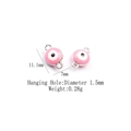 Detail of pink enamel evil eye charms showing dimensions of 11.1mm with double loops - Silver - Pink Evil Eye