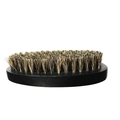 Curved men's beard brush with black oval wooden handle and natural boar bristles - Black Beech Wood Boar Bristle 11.2x5.5x3CM