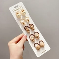 Cartoon bear and rabbit brown elastic hair ties for kids in a 10-piece set - Figure Image Smiley 10Pcs Set