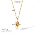 Dimensiones del colgante de concha dorada con perla blanca y cadena de eslabones planos - Estilo de Perla de Caracola (YYN023356)