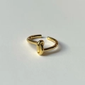 Anello a nodo dorato lucido minimalista con design aperto a doppia linea intrecciata - Aperto Regolabile / Oro