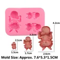 Roze siliconen fondantvorm met drie verschillende maten slapende babyvormpjes - Stijl 3 (Vorm Voor Babyvormen) / Roze