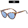 Cat eye sunglasses featuring tortoise shell frames and translucent blue lenses - Tortoise Blue