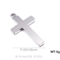 Silberner Edelstahl-Kreuzanhänger 20x36mm für die DIY-Schmuckherstellung - Silber Minimalistisches Kreuz (KLJ438-Z)