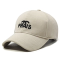 Beigefarbene Cord-Baseballkappe mit PRAIS-Stickerei für einen Vintage-Streetstyle - Verstellbar / Gebrochenes Weiß