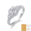 Eleganter S925 Silber Moissanit Ring mit Halo-Fassung und GRA-Zertifizierungsbericht - US Größe 9 / R13056 Stil (mit GRA-Zertifikat)