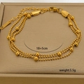 Detail of 18K gold plated multi-layer beaded chain bracelet with 18+5cm size label - Multi-layer Bead Chain (C-1-8)