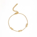 Bracelet élégant en acier inoxydable plaqué or 18k avec symbole infini et zircon - Bracelet en acier inoxydable avec symbole de l'infini doré (TB5098)