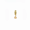 Golden charm accessory with a faceted pink teardrop bead for DIY hair jewelry - Orange Glass Pendant