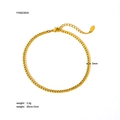 Chaîne de cheville gourmette dorée 3mm en acier inoxydable avec extension - Chaîne Cubaine 3mm (YYA023035)