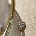 Anillo abierto moderno bañado en plata con múltiples corazones y acabado pulido - Corazón de doble capa / Plateado