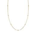 Minimalistische vergulde slangenketting met kleine kralen op een witte achtergrond - Goud