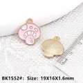 Pink enamel mushroom charm for DIY jewelry making, alloy metal pendant 19x16mm - Pink Medium Mushroom (BK1552#)