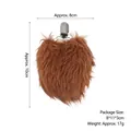 Pince à cheveux coeur en peluche marron avec barrette crocodile en métal argenté - Queue de cerf avec clip