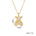 Collana placcata oro 18K con ciondolo a forma di orso in zircone, 22mm x 17,8mm - Oro / Zirconia Bianca