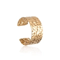 Brazalete minimalista dorado con textura martillada y diseño abierto para un estilo único - Dorado