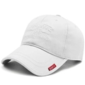 White cotton baseball cap featuring KURTZ embroidery and a red woven side label - 56-60cm (Adjustable) / White