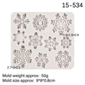 Molde de silicona de copo de nieve blanco crema con 9 ranuras para chocolate DIY - Gris