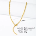 3mm 18k gold plated stainless steel O-chain necklace with 45cm+5cm length specs - HC0058G-Twisted Lip Chain