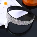 Sparkling silver rhinestone headband with black base and iridescent crystals - Big White Rhinestone