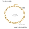 Detail showing dimensions and specifications of 18k gold plated paperclip chain necklace - Gold Necklace 41+5cm