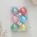 6-piece 8cm colorful iridescent Christmas ball set in a gift box for tree decoration - Iridescent Colorful 8cm 6pcs