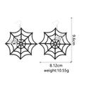 Gothic Halloween spider web and bat dangle earrings in black and silver finish - Bat Spider Web