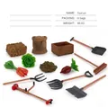 Miniature farm tool and vegetable set with 12 pieces for DIY landscape modeling - Gardening Farm Tool Set