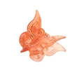 Mini butterfly hair claw clip in translucent orange-pink resin with spring mechanism - Dark Orange