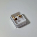 Minimalist 18k gold plated heart stud earrings with screw ball backs in a white gift box - 12# Gold Polished Heart