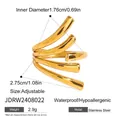 Anello regolabile in acciaio inossidabile dorato con design avvolgente a più strati - Design Multi-strato a Artiglio (JDRW2408022)