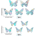 Rainbow prism butterfly suncatcher stickers in two sizes with specific dimensions shown - Butterfly Set-10Pcs