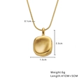 Detailed size specifications for gold heart pendant necklace with 41+5cm chain - Minimalist Oval Style (N402)