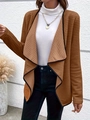 Dames bruin gewatteerd vest jasje, vintage halflang ontwerp voor een casual winterse look - S / Oranjerood
