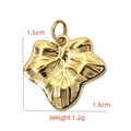 Gold leaf-shaped stainless steel pendant with textured veins, 1.5x1.6cm, weighing 1.2g - BXGPJ069-Maple Leaf Pendant