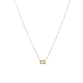 18k gold-plated titanium necklace with a rectangular light blue gemstone pendant - Light Blue