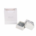 Silver heart jewelry set with necklace ring and earrings in a premium white gift box - Paper/Composite / White Box & Bag Set