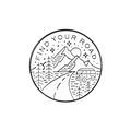 Find Your Road outdoor camping camper round metal pin badge with white landscape design - Find Your Road Camper (xz2645)