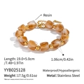 Détails du bracelet en perles de résine avec dimensions en acier et spécifications produit - Bracelet en Perles d'Ambre Irrégulières (YYB025128)