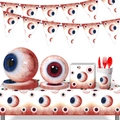 Spooky big eyes theme Halloween party tableware set with bloody eyeball patterns - Triangle Pennant Banner 12PCS - Large Eyeball
