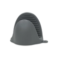 Grey silicone oven mitt with anti-slip ridges and hanging hole for kitchen use - Cold Gray 10C