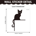 Black cat silhouette wall sticker, 19x19cm PVC decal for corner home decoration - Black Cat Silhouette (CT24Y11938T_T)