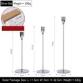 Zilveren messing kandelaars set van 3 in hoogtes 22cm, 27cm en 32cm voor tafel - Zilveren Set