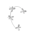 Silberne Schmetterlings-Ohrmanschette mit funkelnden Strasssteinen für Damen - Stil J Silber Rechte Seite (5808)
