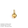 Elegance 14K gold plated stainless steel heart pendant necklace for women - Smooth Small Heart (ZP36261) / 9x7mm / Gold