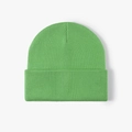 Unisex grass green double-layered thickened knitted beanie for winter warmth - One Size / Fruit Green (23B090)