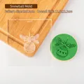 Acrylic Christmas ornament cookie stamp with bow design for DIY holiday baking - Pattern 5x5.2cm/Frame 11.8x11.2cm