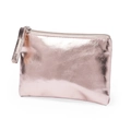 Stylish rose gold PU leather coin purse with waterproof finish and sleek zipper closure - Small / Champagne